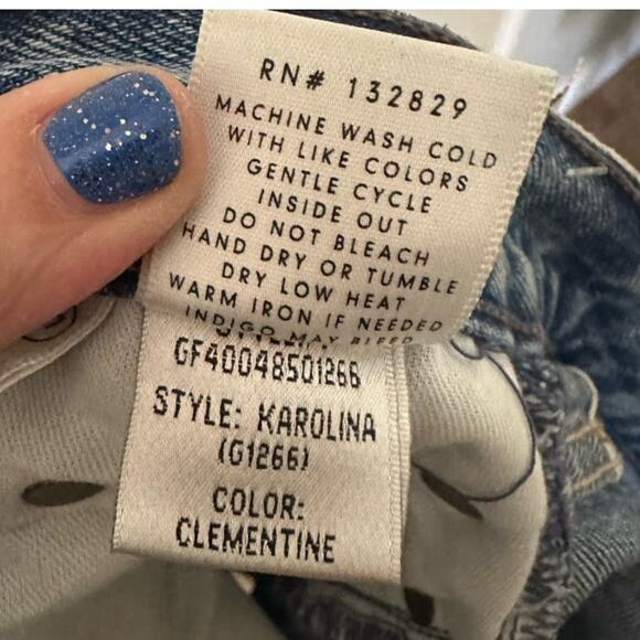 GRLFRND‎ Karolina Denim Jeans in Clementine Wash 27 Button Fly EUC - Picture 4 of 4